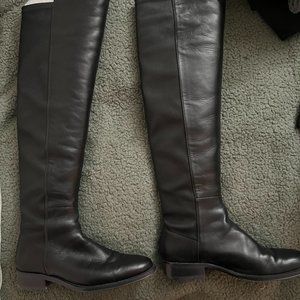 Stuart Weitzman Over the Knee Boot, Black All Leather, Size 4, Black